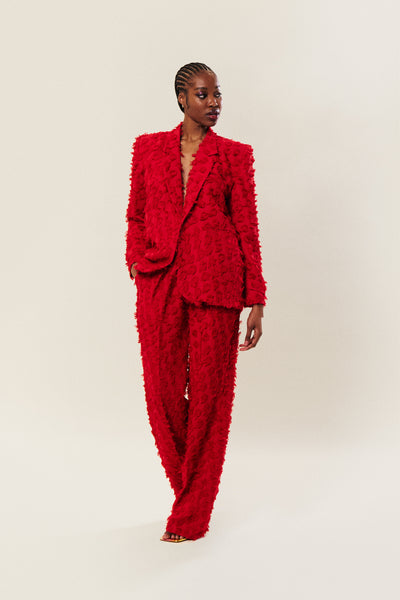 Roem[ロエム] Semi Overfit Tailored Jacket Red Oversized tailored Jacquard Jacket – OMÔL