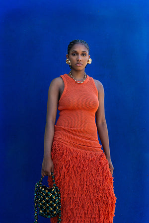 red orange dress Rust Maxi Slit with Long Sleeves and Belt: Autumn wedding, Fall photoshoots, Plus size and sunny days out red orange dress Shiny Orange