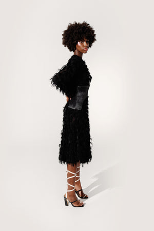 
                  
                    Load image into Gallery viewer, Yomta dress - Black feathers
                  
                